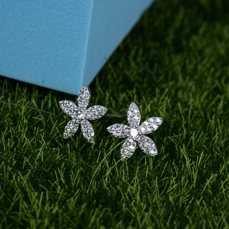 Plumeria Princess Silver Earrings
