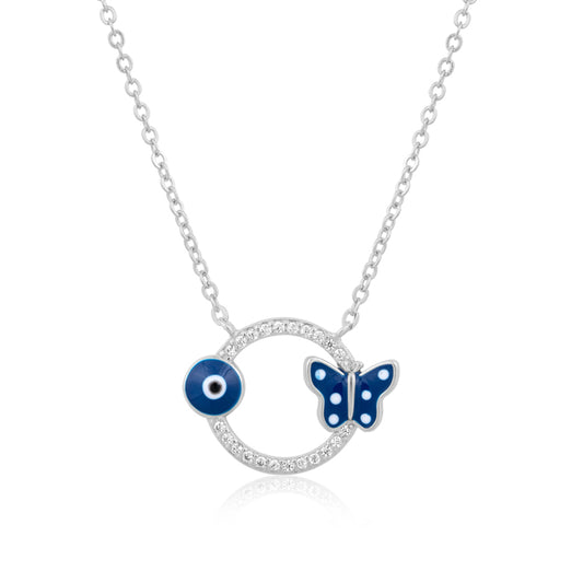 Evil Eye Vibing Silver Necklace