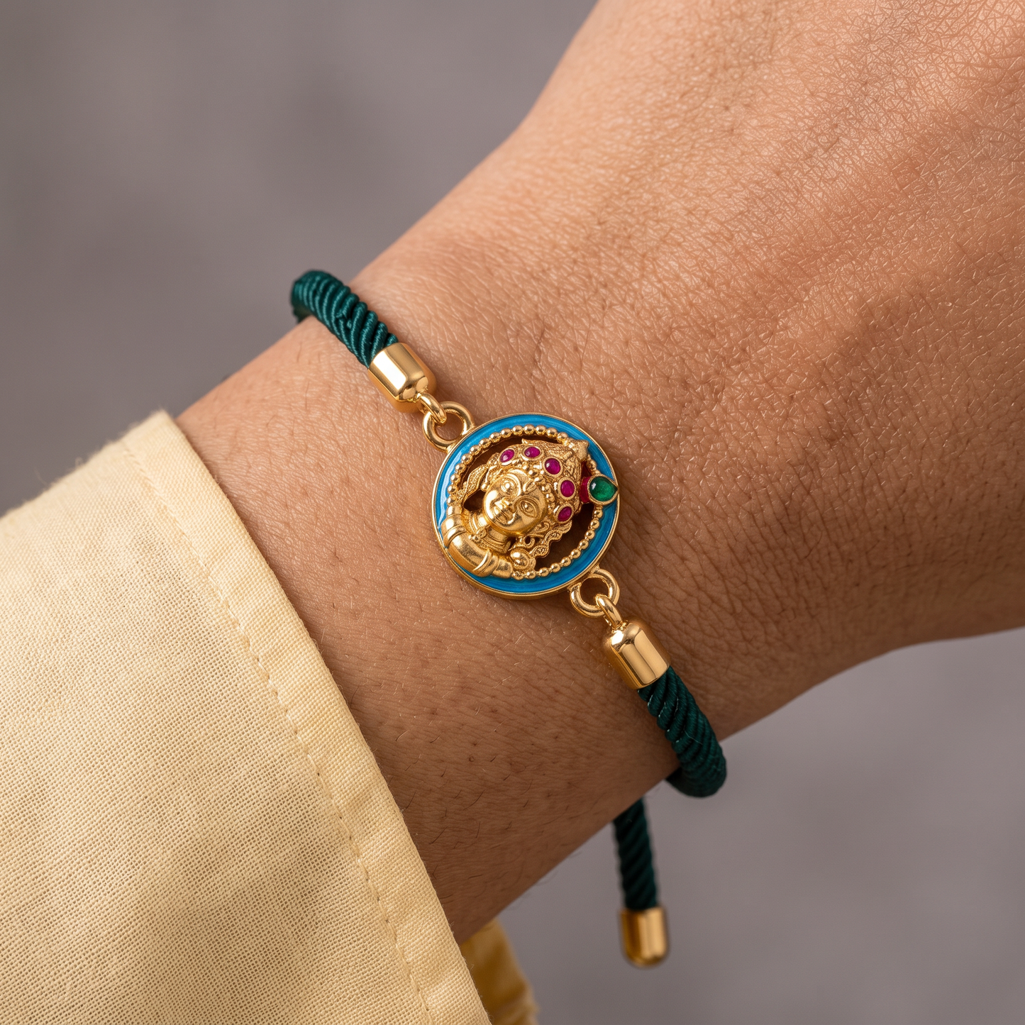 Bal Krishna Gold-Plated Sterling Silver Bracelet Rakhi