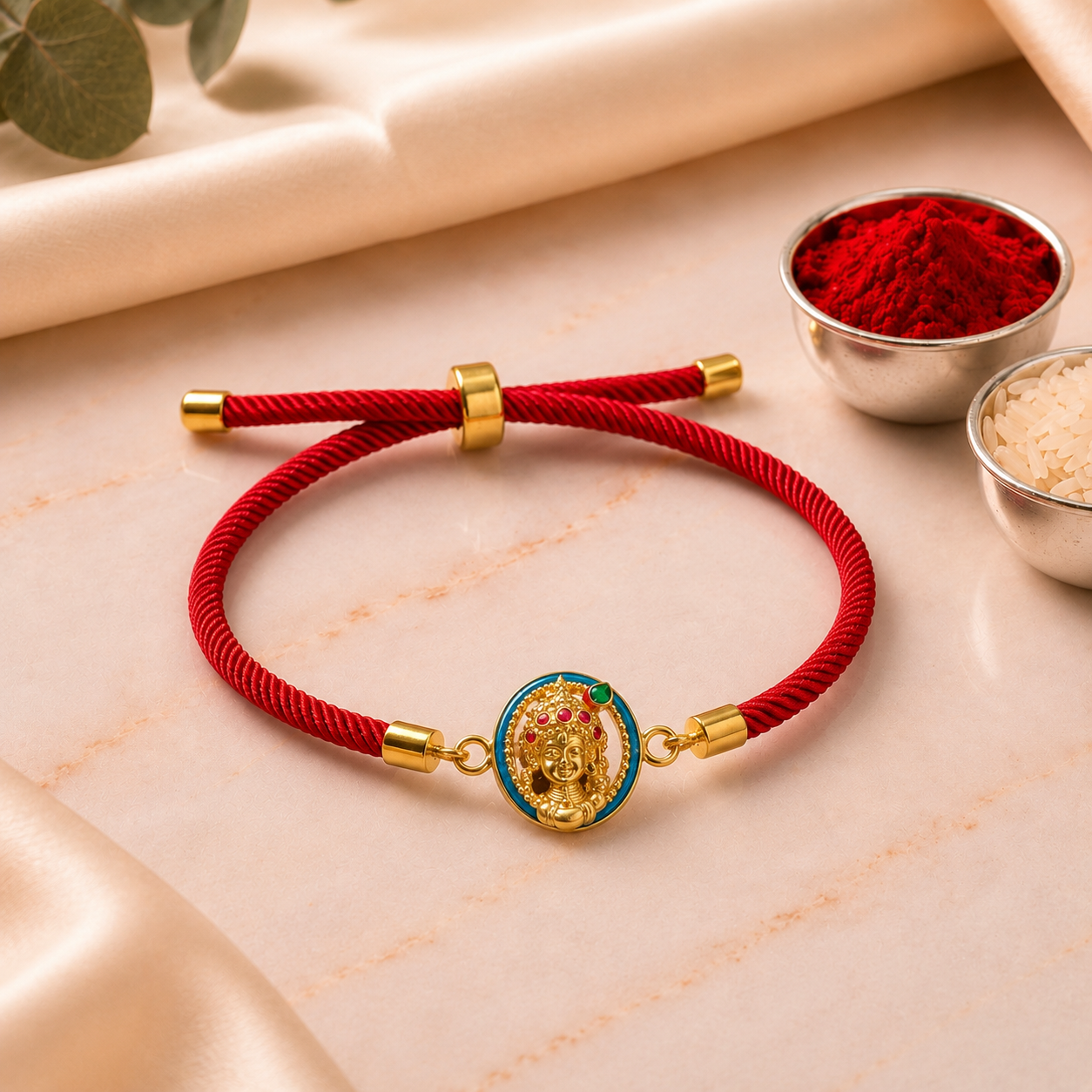 Bal Krishna Gold-Plated Sterling Silver Bracelet Rakhi