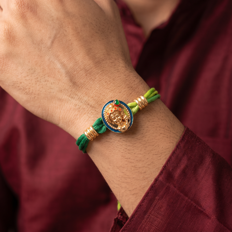 Bal Krishna Gold-Plated Sterling Silver Rakhi