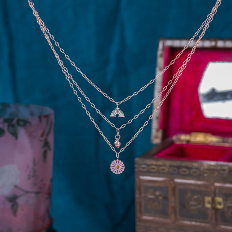 Blossom Layered Silver Necklace