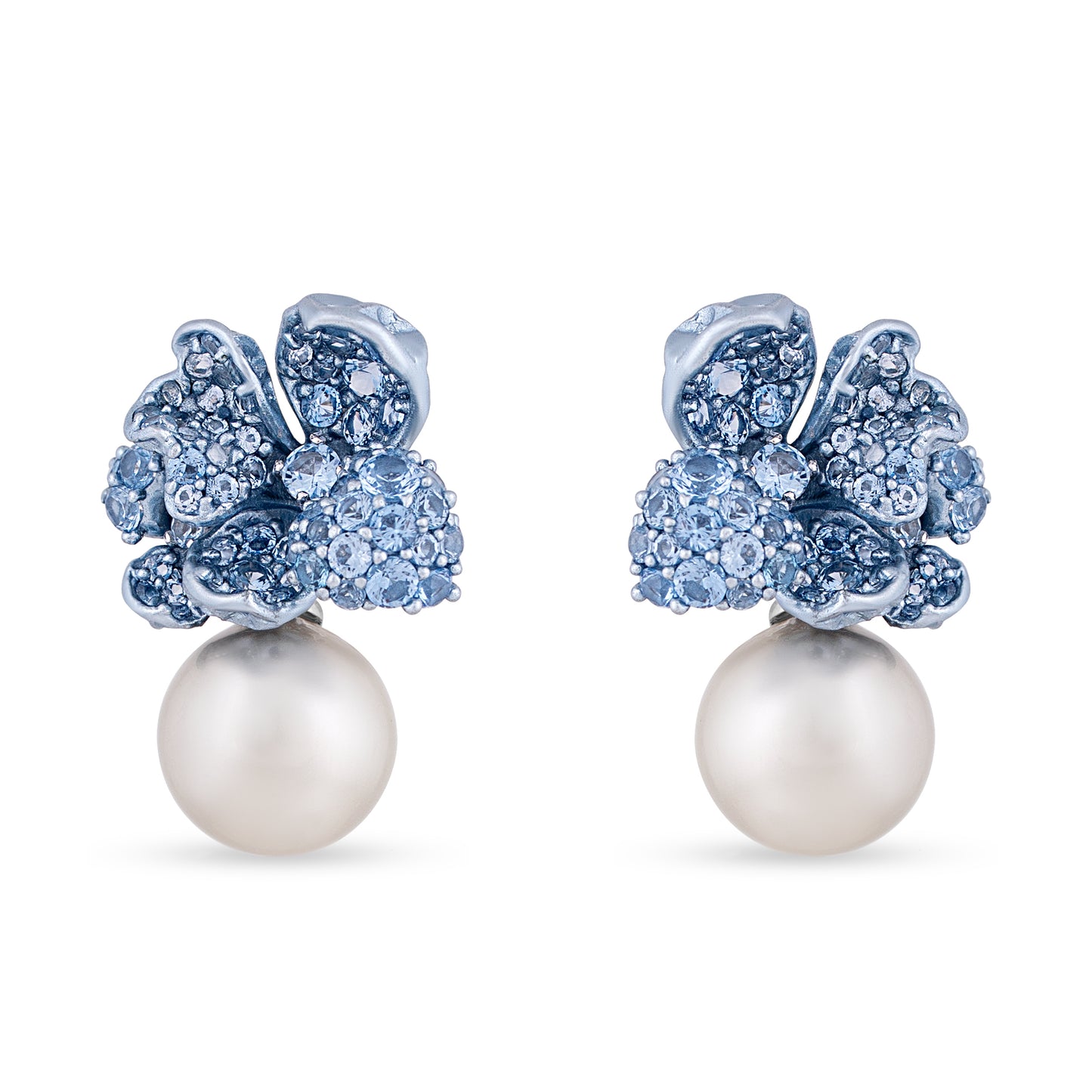 Blue Blossom Pearl Earrings