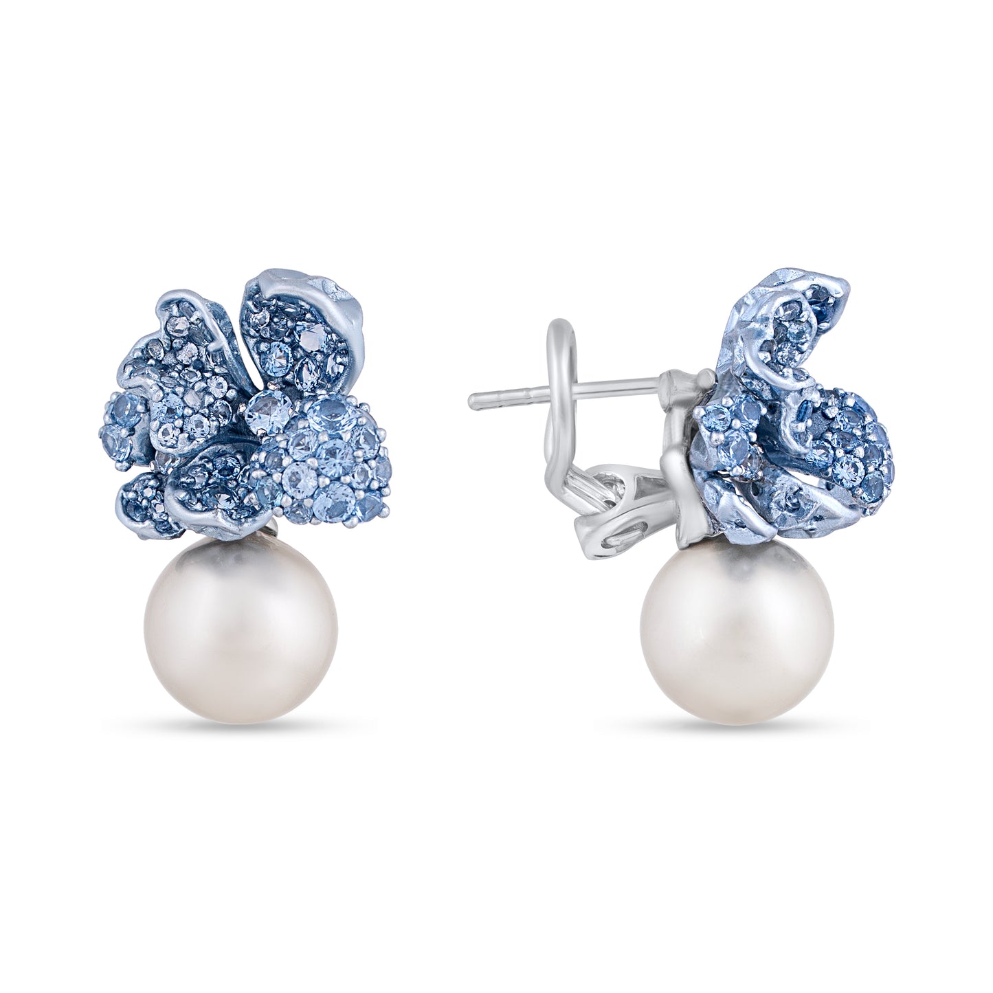 Blue Blossom Pearl Earrings