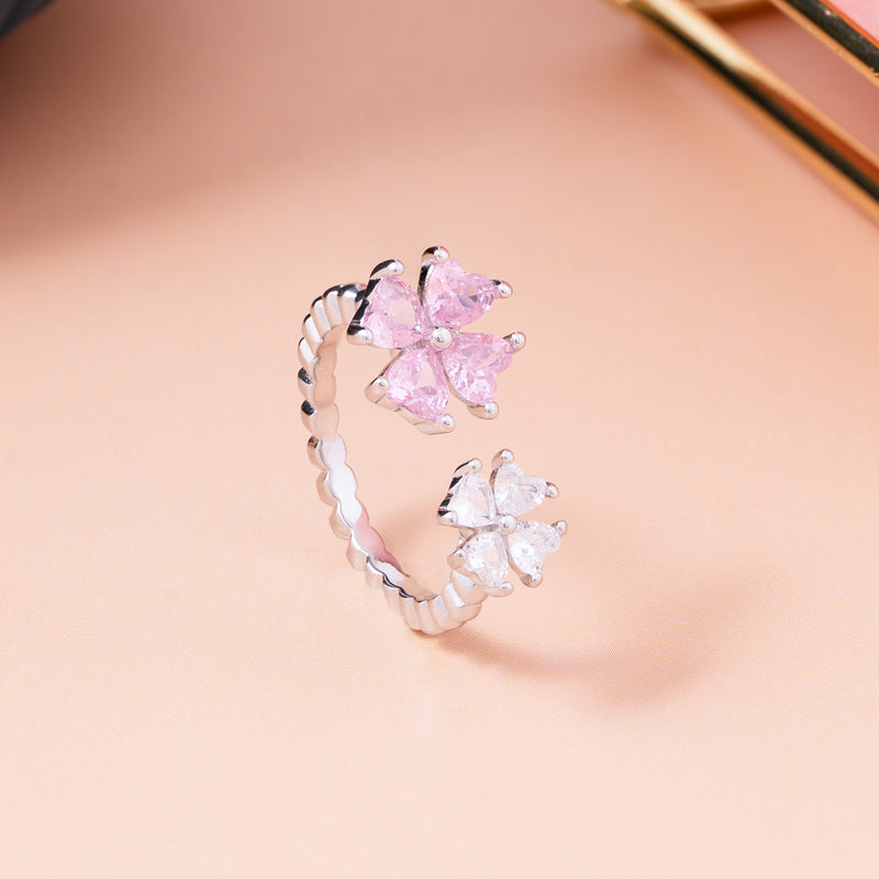 Blush Bloom Silver Ring