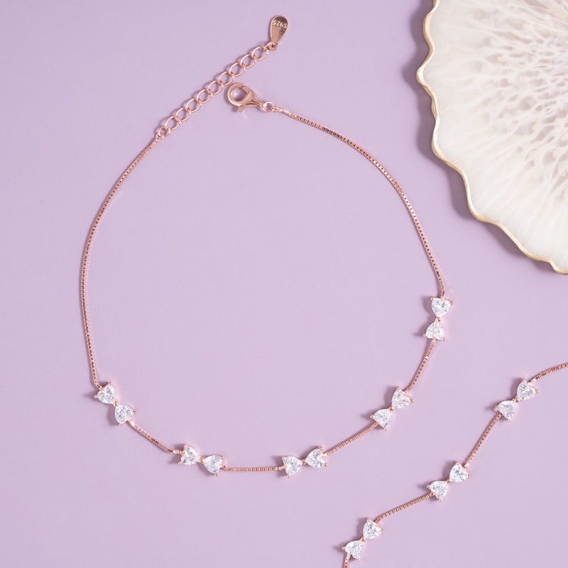 Blush Bow Rose Anklet