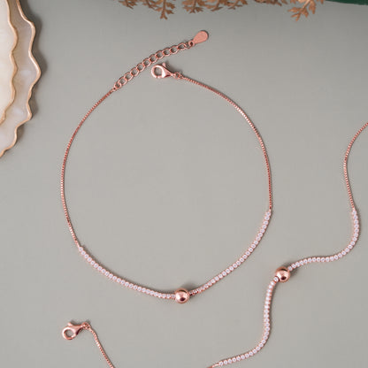 Blush Orbit Rose Gold Anklet