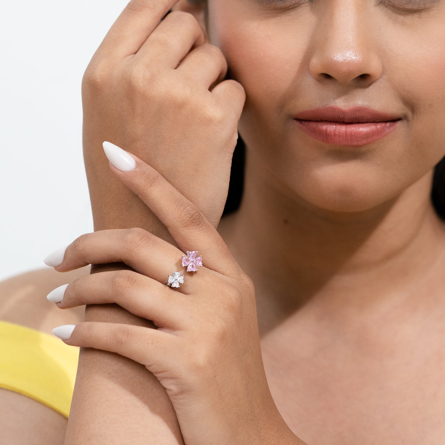 Blush Bloom Silver Ring