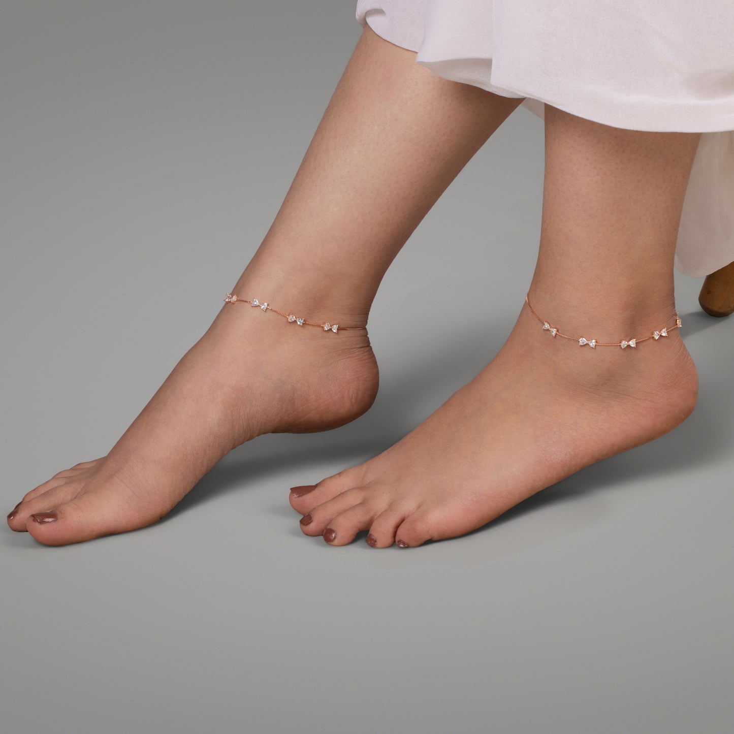 Blush Bow Rose Anklet