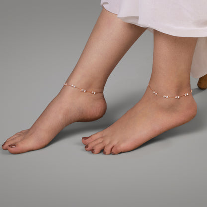 Blush Bow Rose Anklet