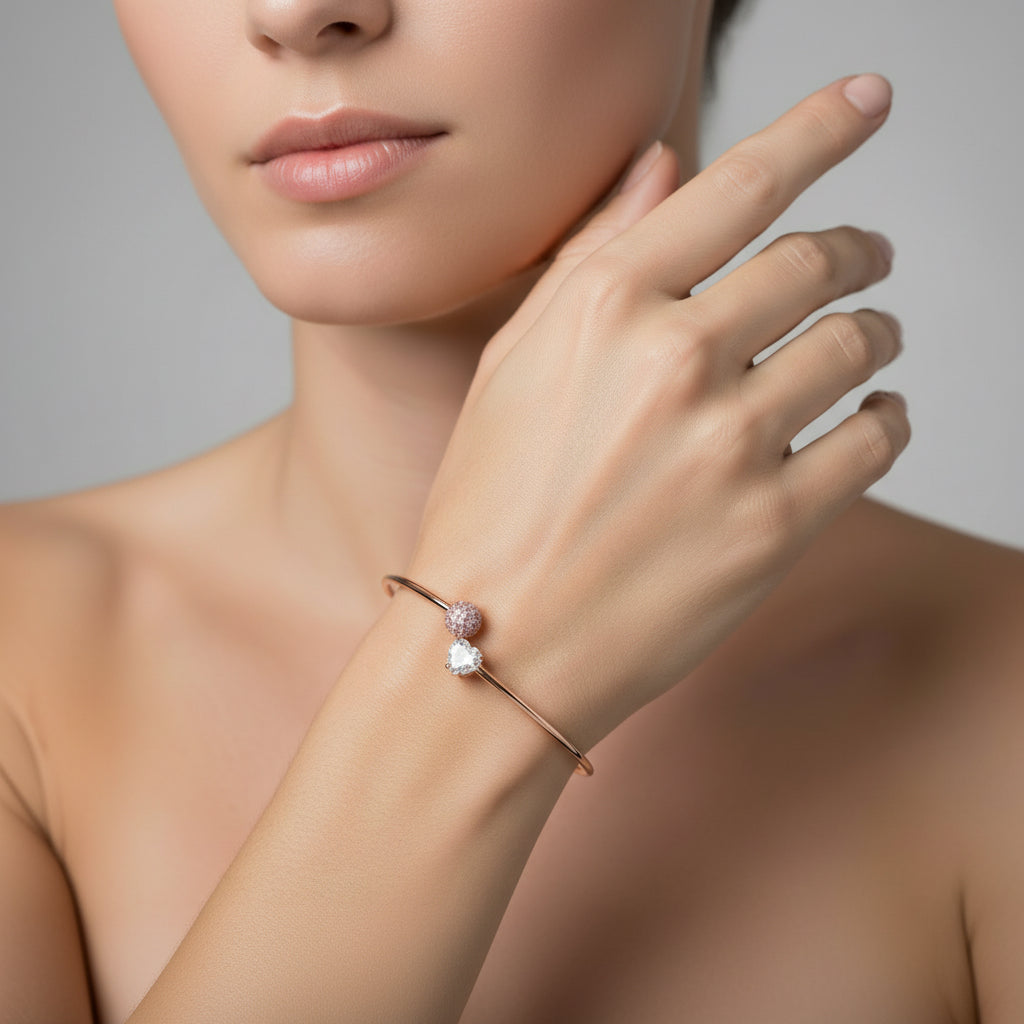 Blush Heart Orbit Bracelet