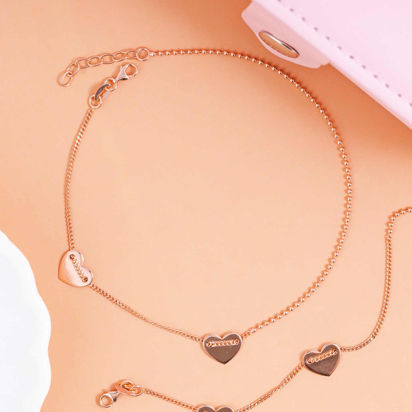 Blush Heartline Anklet