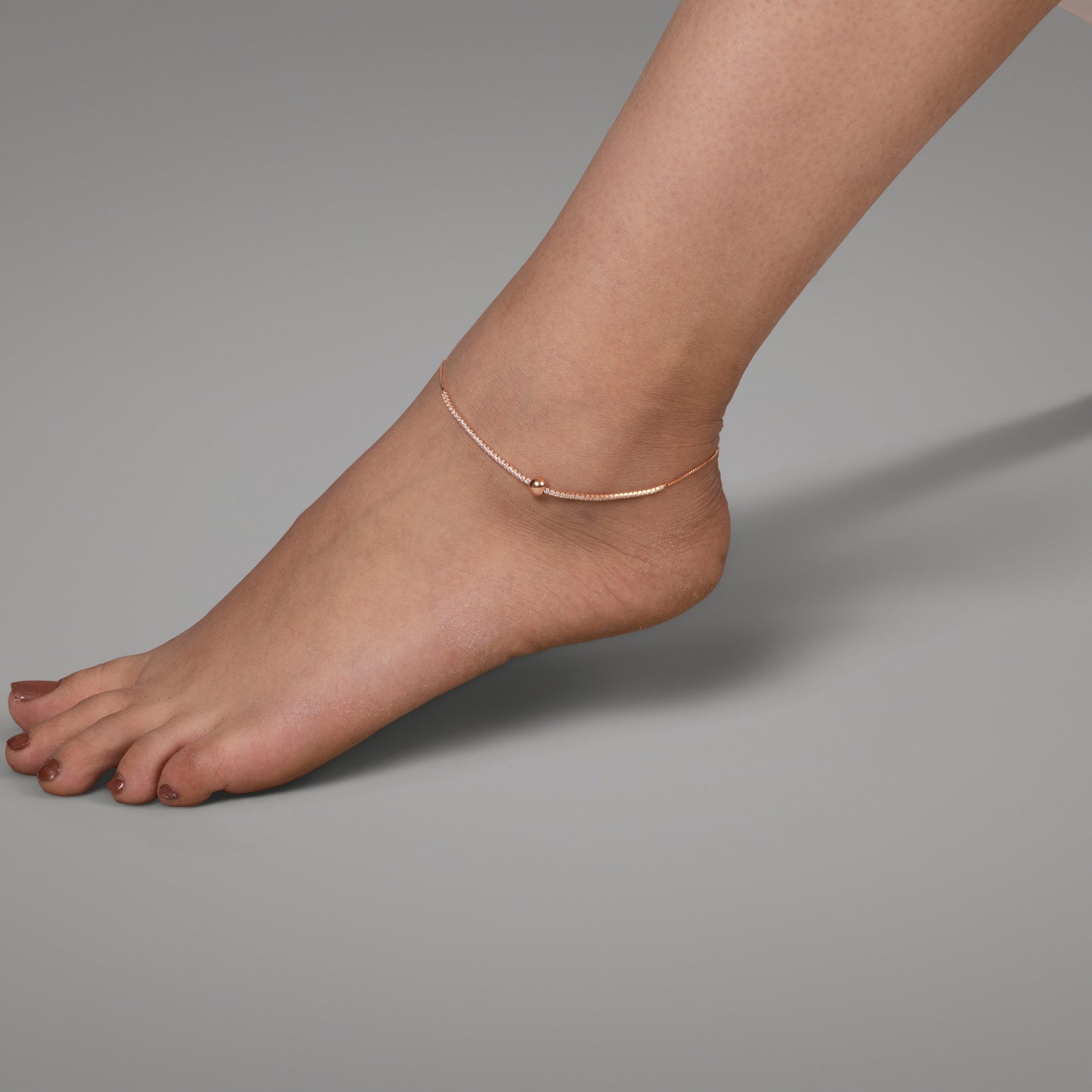Blush Orbit Rose Gold Anklet