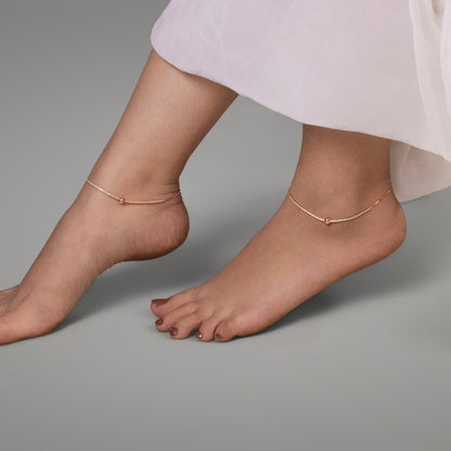 Blush Orbit Rose Gold Anklet