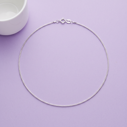 Boxline Silver Anklet