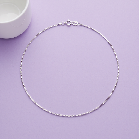 Boxline Silver Anklet