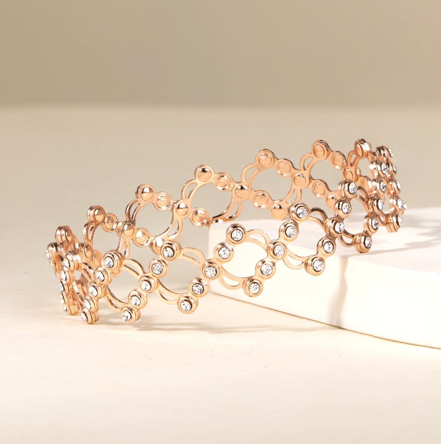 Infinity Flex Rose Gold Plated Silver Ring-Bracelet