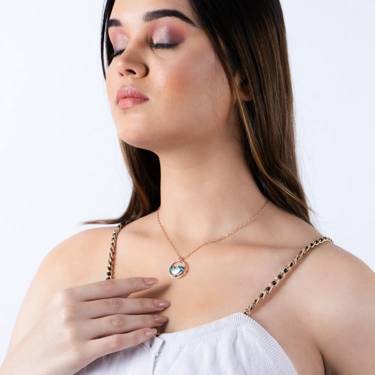 Butterfly Shaped Rose Gold Necklace