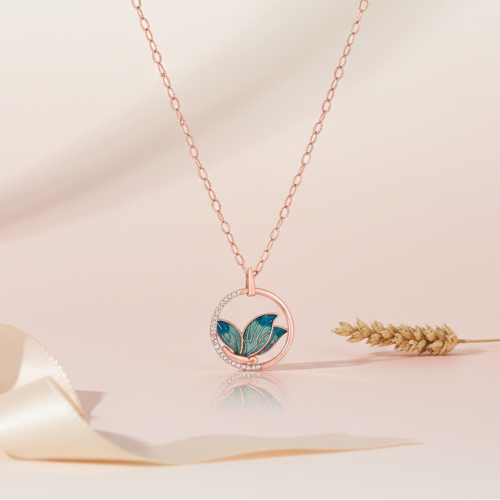 Butterfly Shaped Rose Gold Necklace