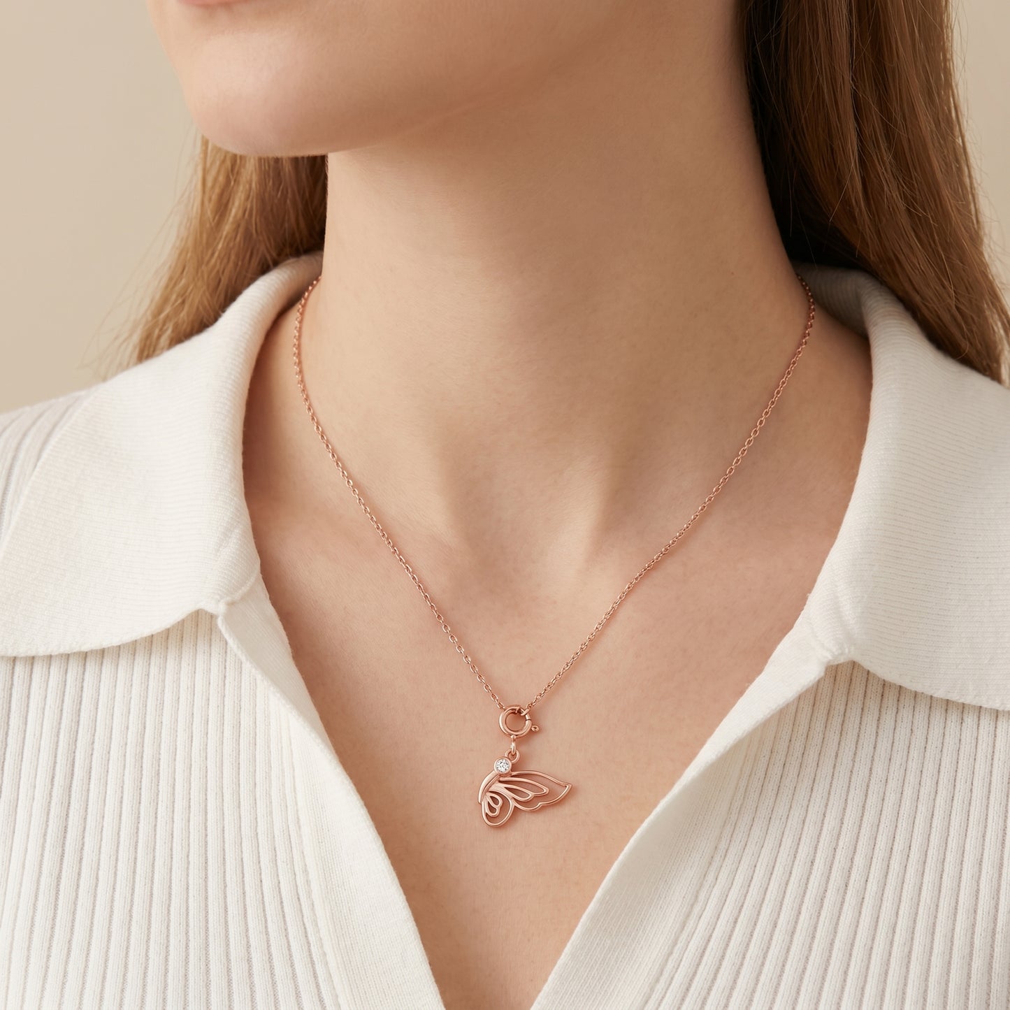 Butterfly Whisper Rose Gold Charm