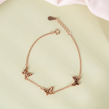 Butterfly Whisper Rose Gold Plated Bracelet