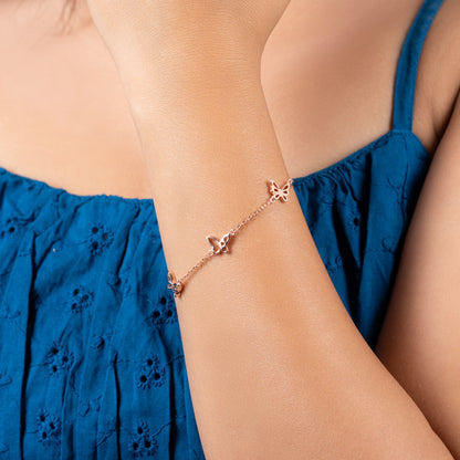Butterfly Whisper Rose Gold Plated Bracelet