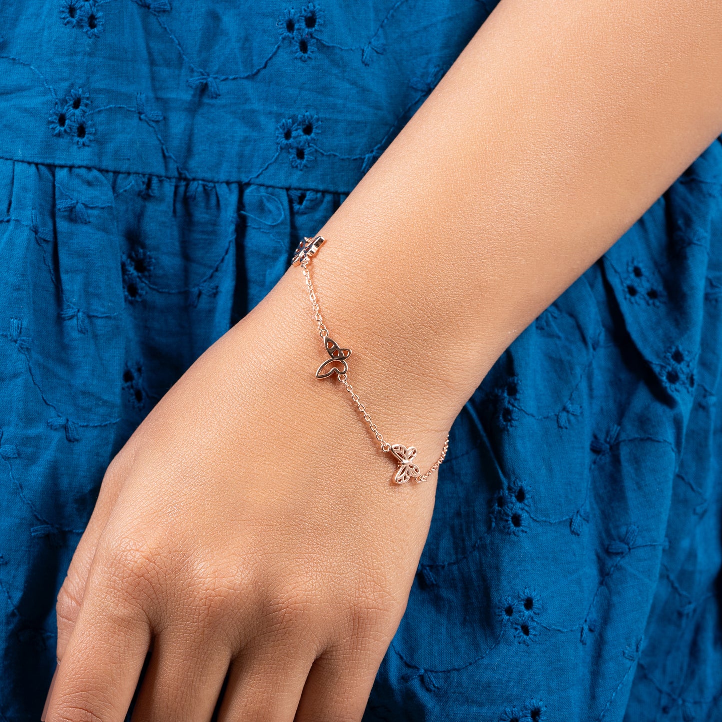 Butterfly Whisper Rose Gold Plated Bracelet