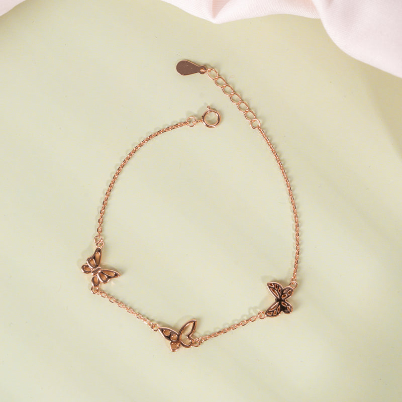 Butterfly Whisper Rose Gold Plated Bracelet