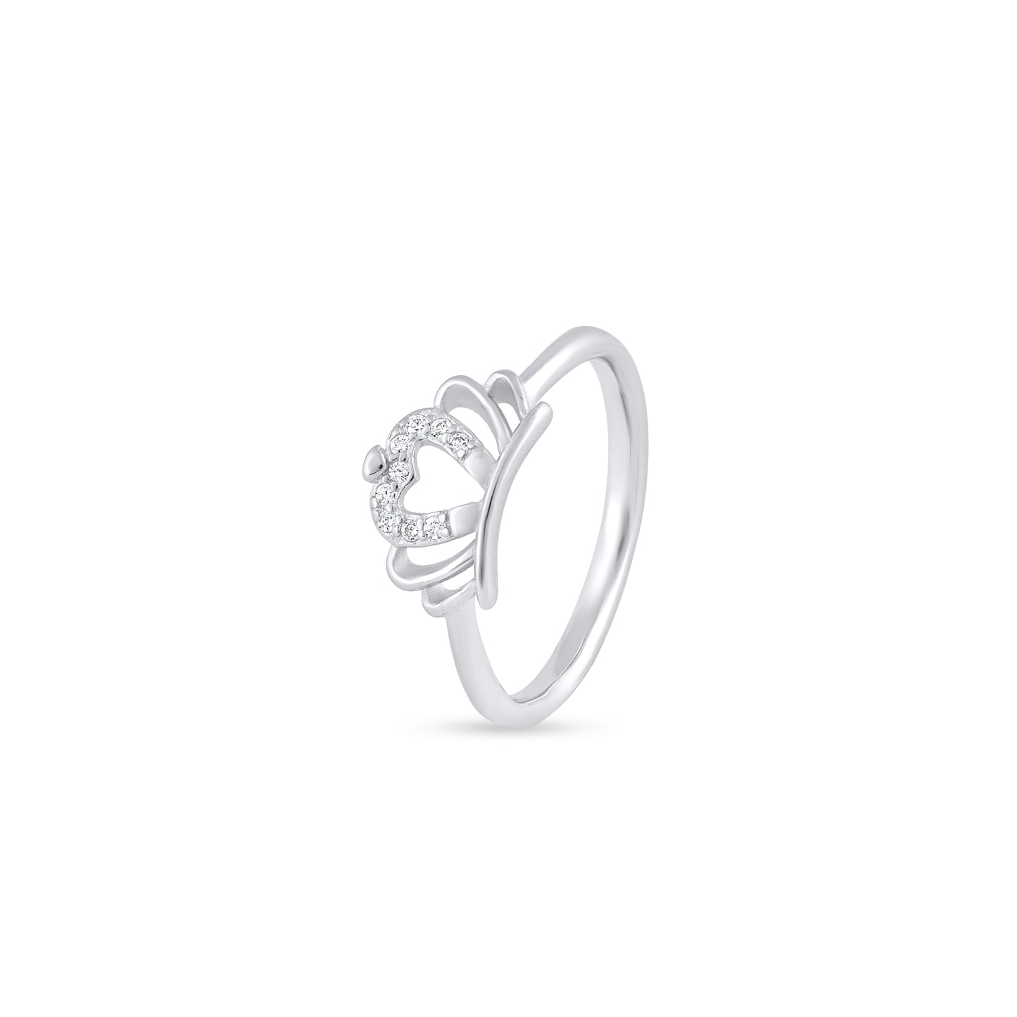 Silver Tiara Heart Ring