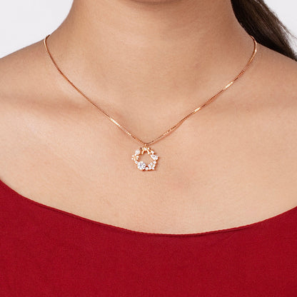 Charm Bloom Rose Gold Plated Pendant Necklace