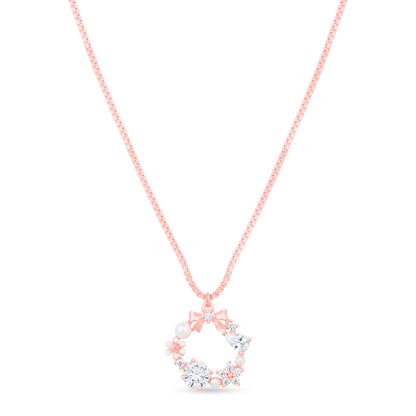 Charm Bloom Rose Gold Plated Pendant Necklace