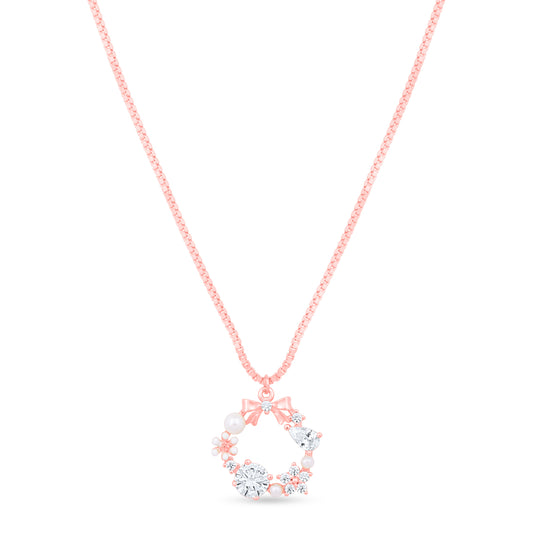Charm Bloom Rose Gold Plated Pendant Necklace