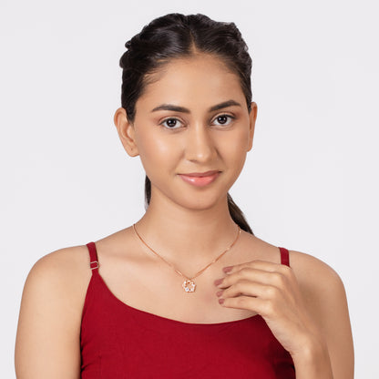 Charm Bloom Rose Gold Plated Pendant Necklace