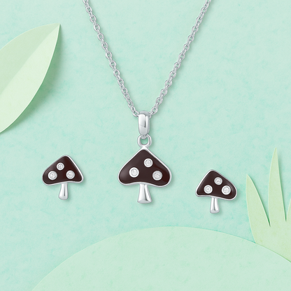 Choco Charm Mushroom Pendant Set