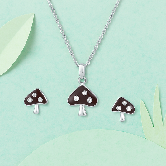 Choco Charm Mushroom Pendant Set
