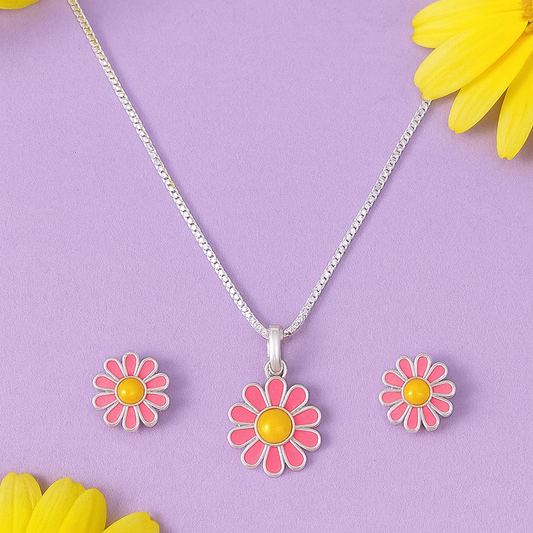 Sunblush Bloom Pendant Set