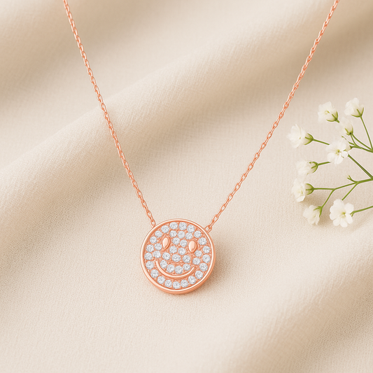 Smiling Halo Pendant Necklace