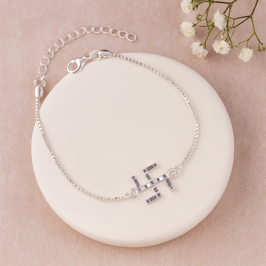 Silver Swastik Rakhi
