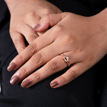 Cherished Heart Solitaire Silver Ring