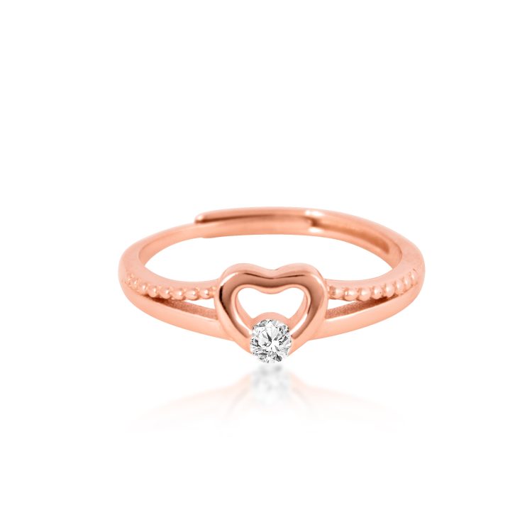 Cherished Heart Solitaire Silver Ring