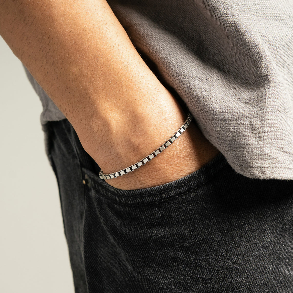 Classic Link Silver Bracelet For Men