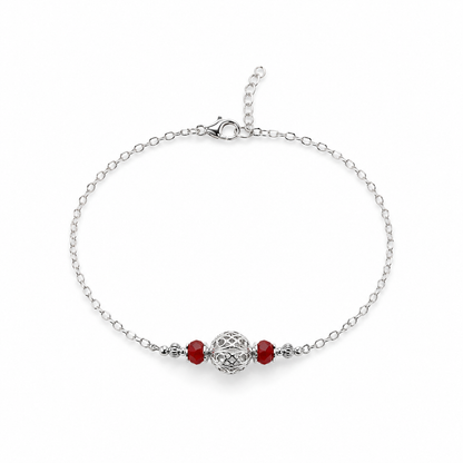 Crimson Aura Silver Rakhi