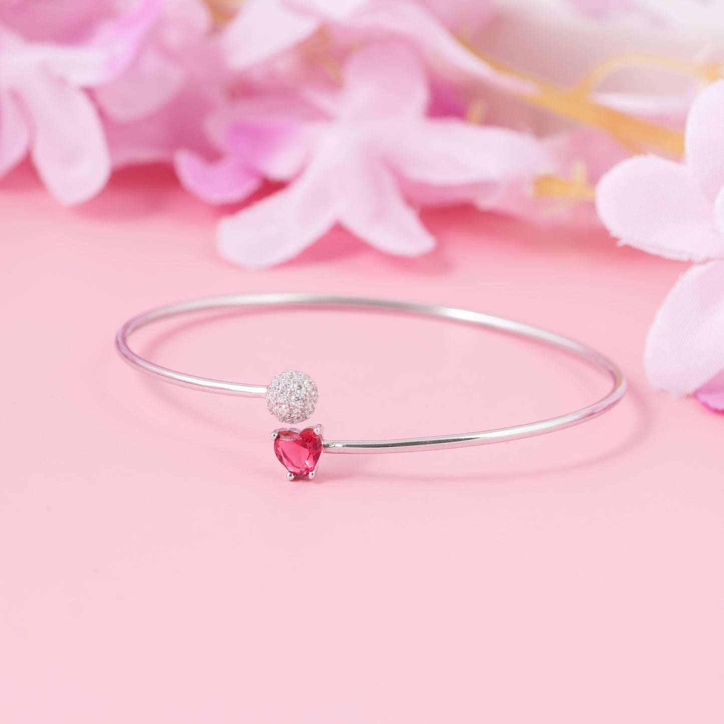 Crimson Heart Orbit Bracelet