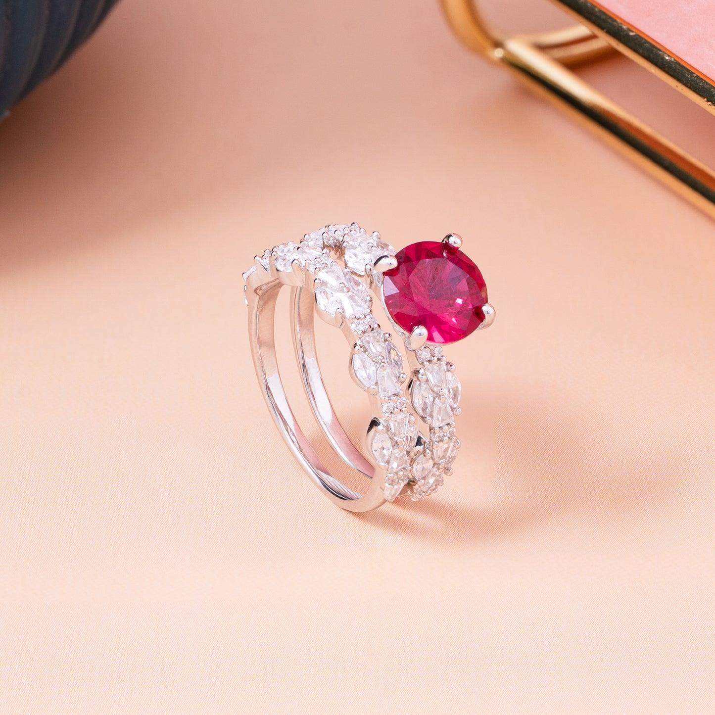 Crimson Majesty Stack Ring