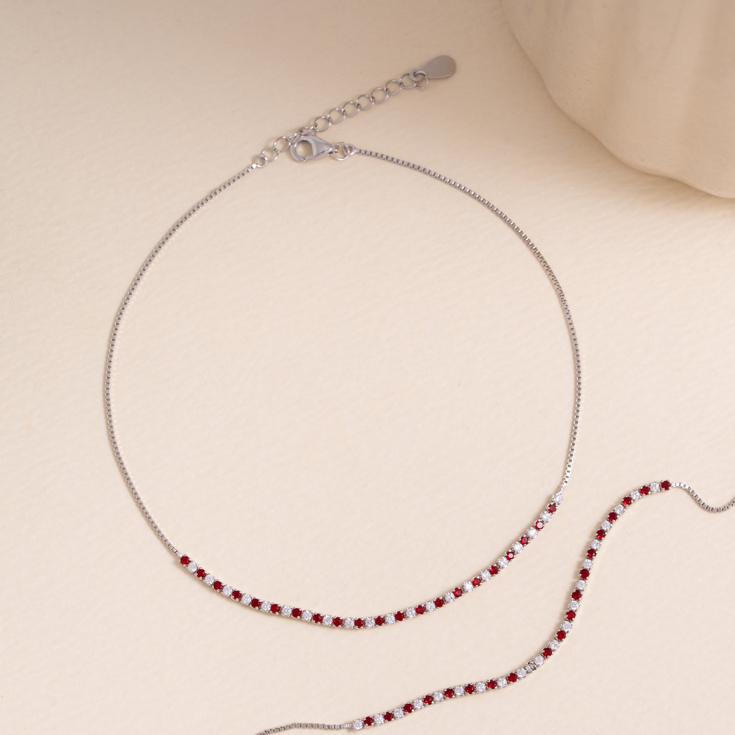 Crimson Silver Spark Anklet