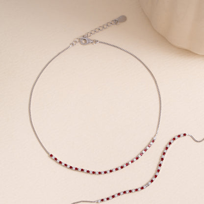 Crimson Silver Spark Anklet