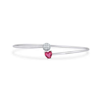 Crimson Heart Orbit Bracelet