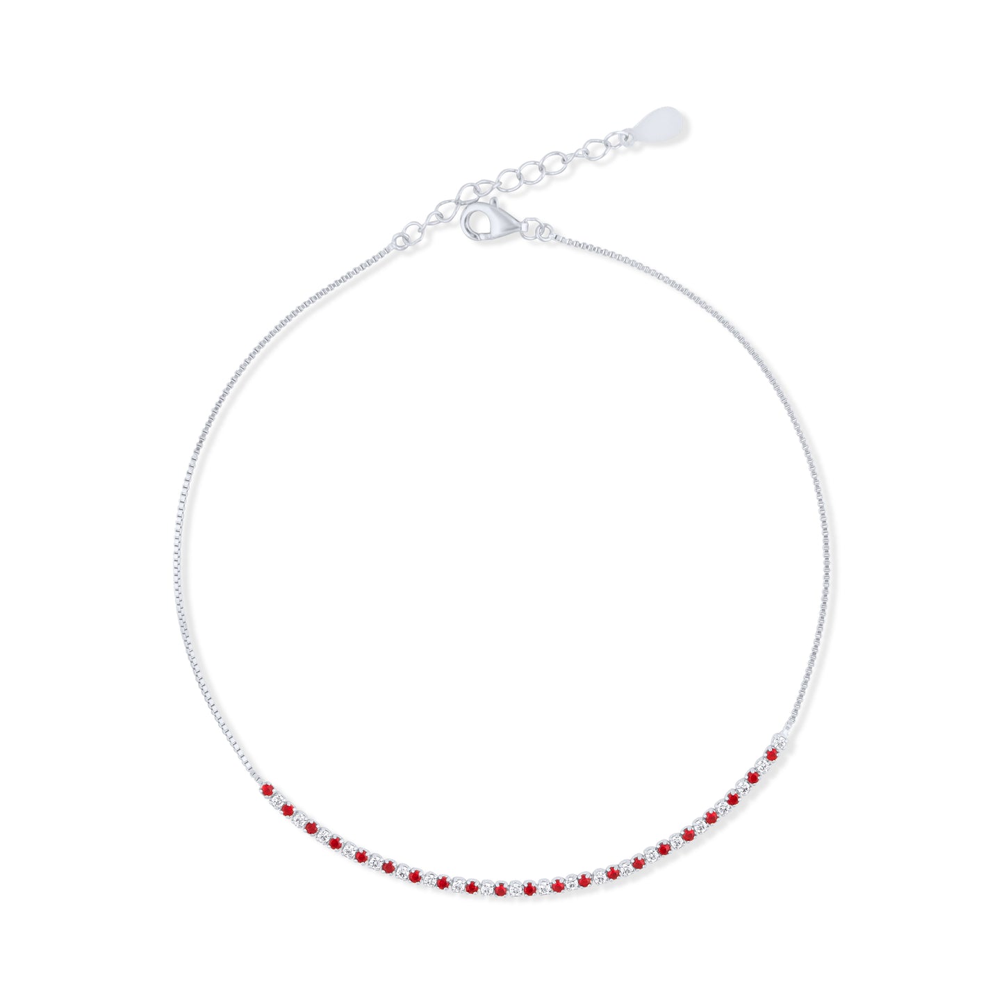 Crimson Silver Spark Anklet