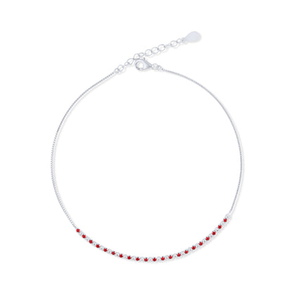 Crimson Silver Spark Anklet