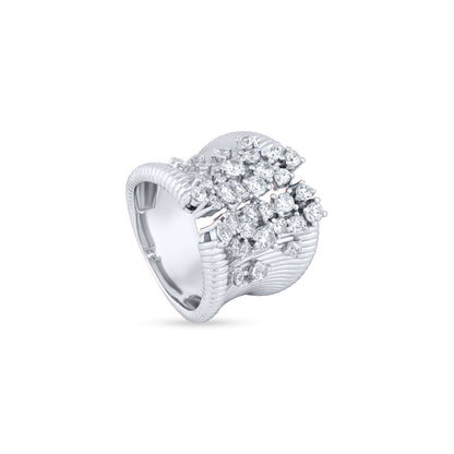 Crystal Crest Silver Ring